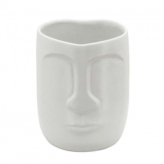 5" Face Vase, White