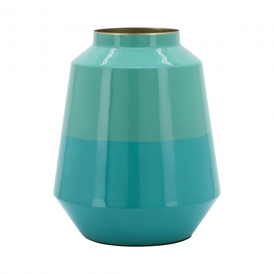 Metal 12" Vessel Vase, Green