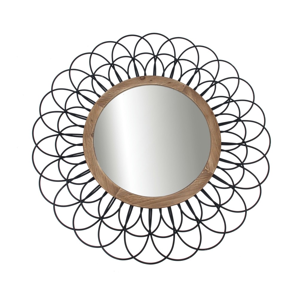 Metal 40" Loop Wall Mirror, Black Wb Metal 40" Loop Wall Mirror, Black Wb