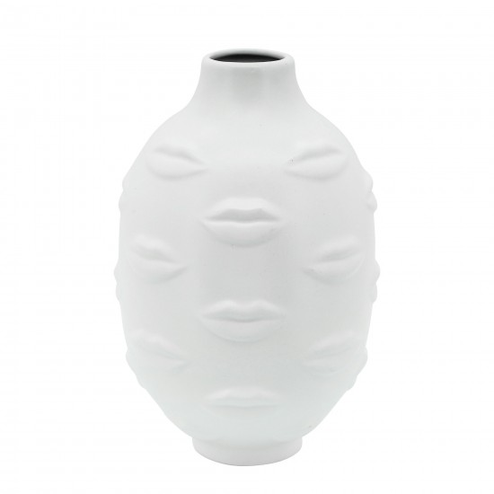 6" Lips Vase, White