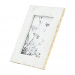 Marble, 5x7 Jagged Photo Frame W/ Gold Trim, Whit