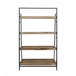 Wood/metal, 52"h Folding 4-layered Shelf, Brwn/blk