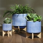 5" Mesh Planter W/ Stand, Blue