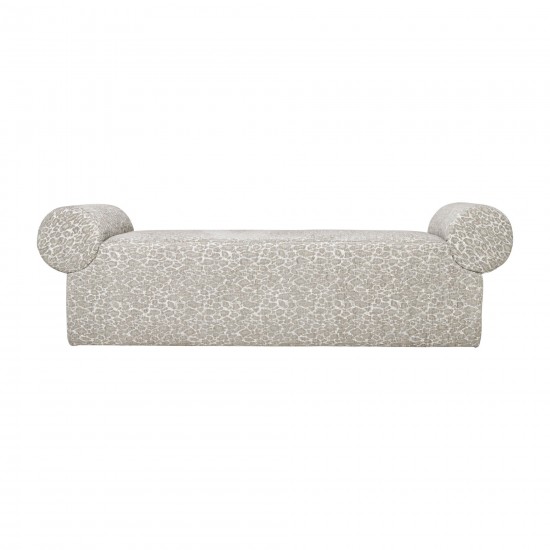 Flared Arms Bench - Gray Leopard