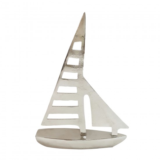 Metal 15" h Sailboat, Silver