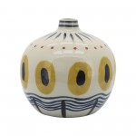 Cer, 8"h Tribal Vase, Ivory