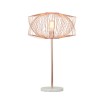 Metal 28" Table Lamp W/cage Shade, Rose Gold