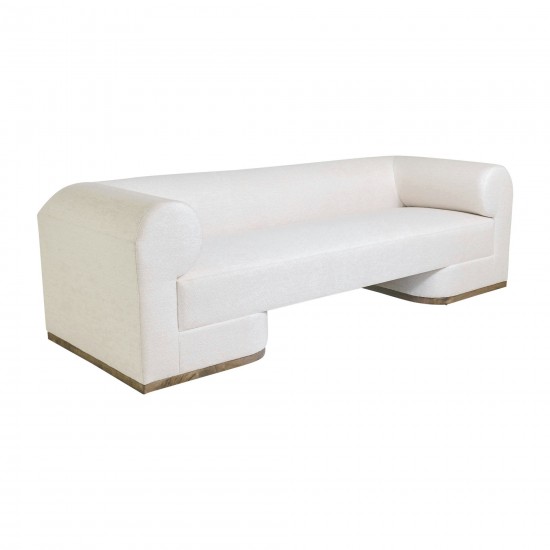 Modern Sofa- French Oak Base - Ivory