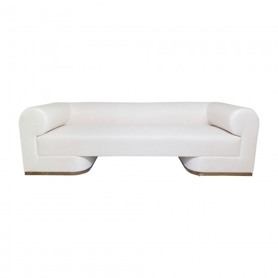 Modern Sofa- French Oak Base - Ivory