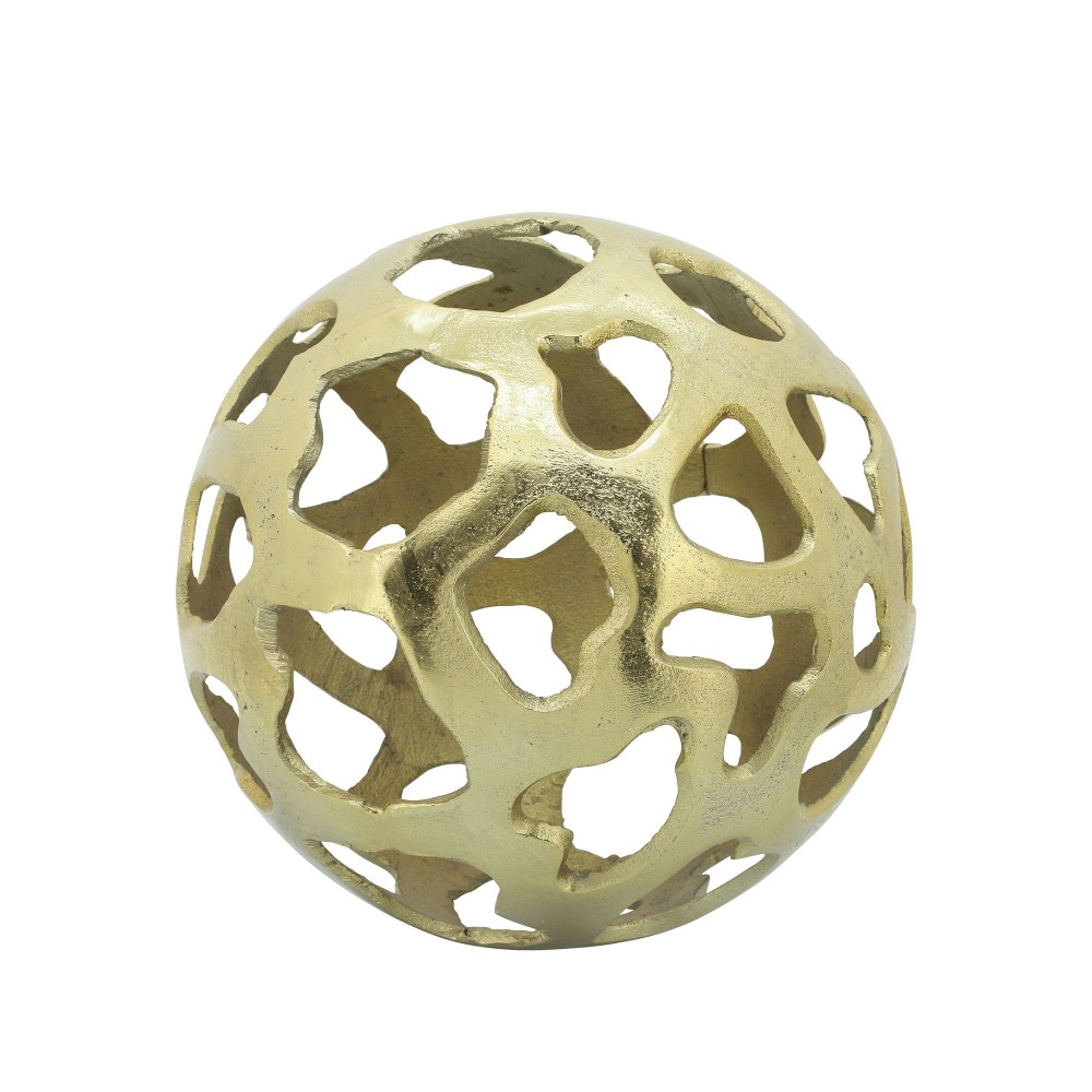 Metal 10" Cut-out Orb,gold