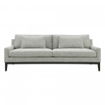 Wood, 3-seater Bolstered Sofa, Tan/black Kd