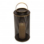 Metal 14" Grid Candle Holder, Black