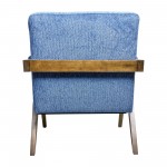 Wood - Scandinavian Accent Chair - Navy Blue