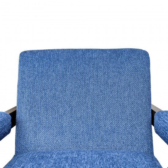 Wood - Scandinavian Accent Chair - Navy Blue