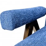 Wood - Scandinavian Accent Chair - Navy Blue