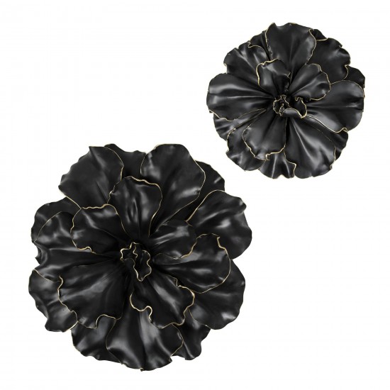 Black\gold Wall Flower, 10"