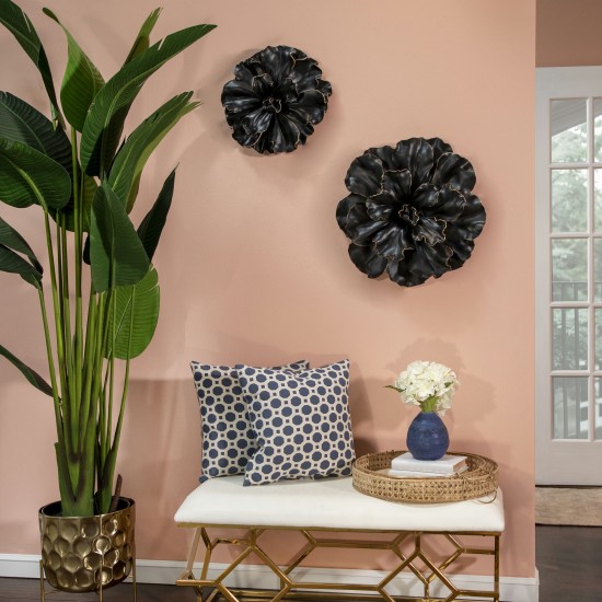 Black\gold Wall Flower, 10"