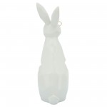 Cer, 11"h Bunny W/ Glasses, White/gold