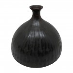 Metal, 9" Bulbous Vase, Bronze