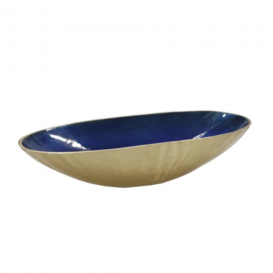 S/2 Aluminum 22/24" Oval Bowl, Blue