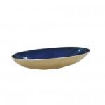 S/2 Aluminum 22/24" Oval Bowl, Blue