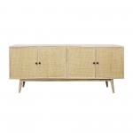 Wood, 72x31 4-door Rattan Sideboard, Natural Kd