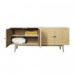 Wood, 72x31 4-door Rattan Sideboard, Natural Kd