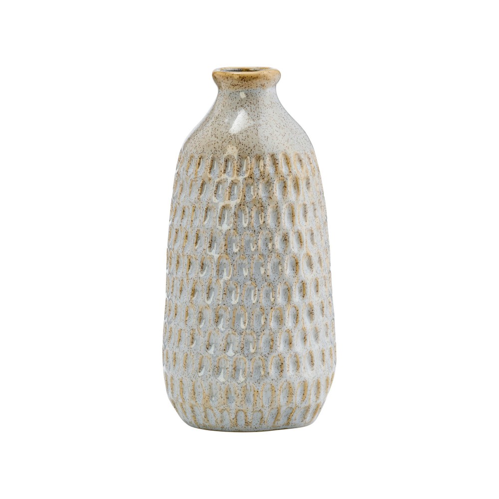 Cer, 9" Dimpled Vase, Oatmeal