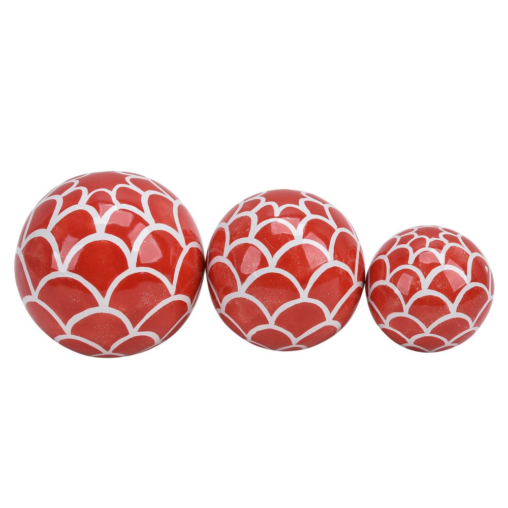 Cer, S/3 Scaly Orbs, 4/5/6" Red