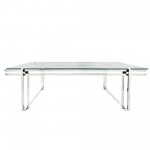 Metal 55" Coffee Table, Silver