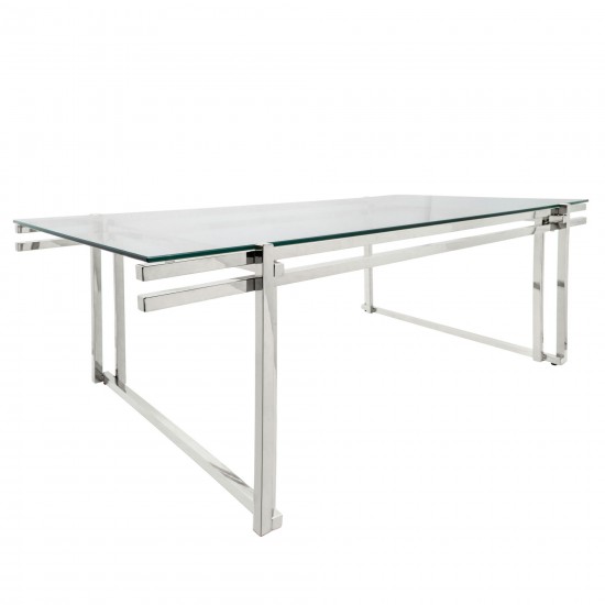 Metal 55" Coffee Table, Silver