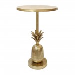 Metal, 15"d/24"h, Gold Pineapple Side Table, Kd