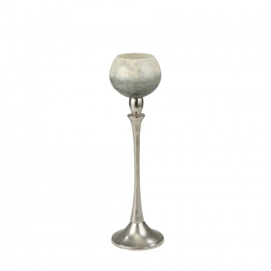 Glass 18" Goblet Votive Holderon Aluminum Stand