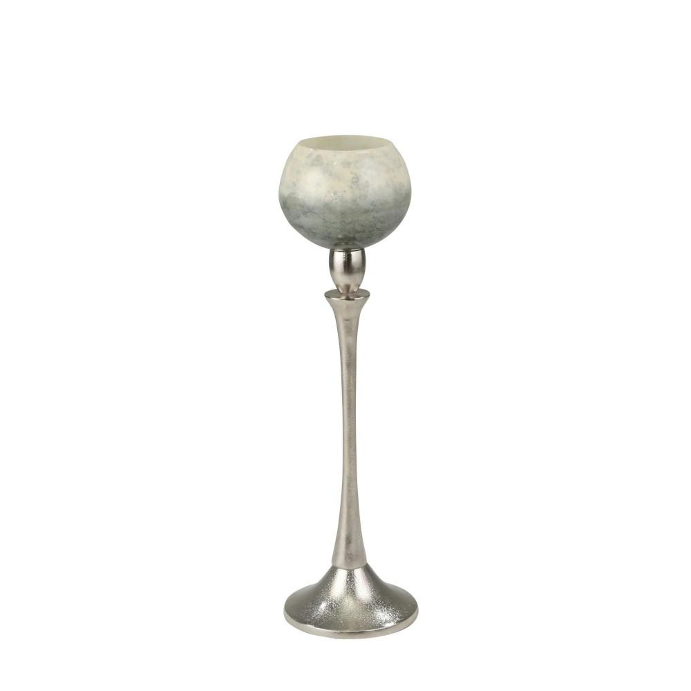 Glass 18" Goblet Votive Holderon Aluminum Stand