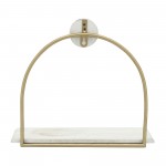 Metal/wood, 10"h Wall Shelf, White/gold