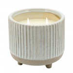 6" Ridged Scented Candle, Beige 20oz