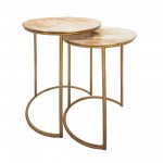 S/2 Metal Side Tables, Cream