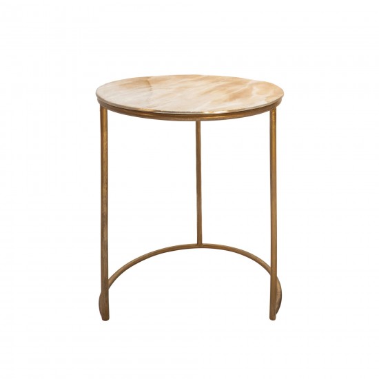 S/2 Metal Side Tables, Cream