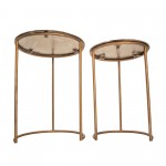 S/2 Metal Side Tables, Cream