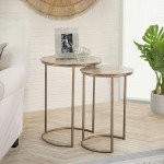S/2 Metal Side Tables, Cream