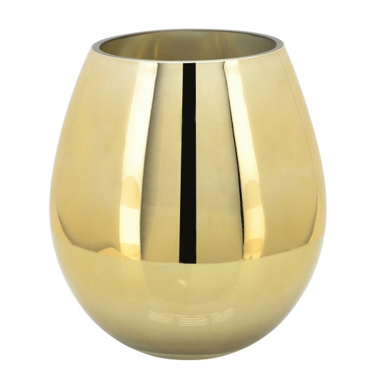 Glass 8"h Metallic Vase, Gold