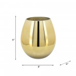 Glass 8"h Metallic Vase, Gold