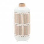 Cer, 12" Round Aztec Vase, Ivory