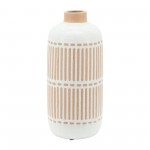 Cer, 12" Round Aztec Vase, Ivory