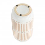 Cer, 12" Round Aztec Vase, Ivory