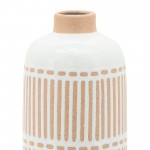 Cer, 12" Round Aztec Vase, Ivory