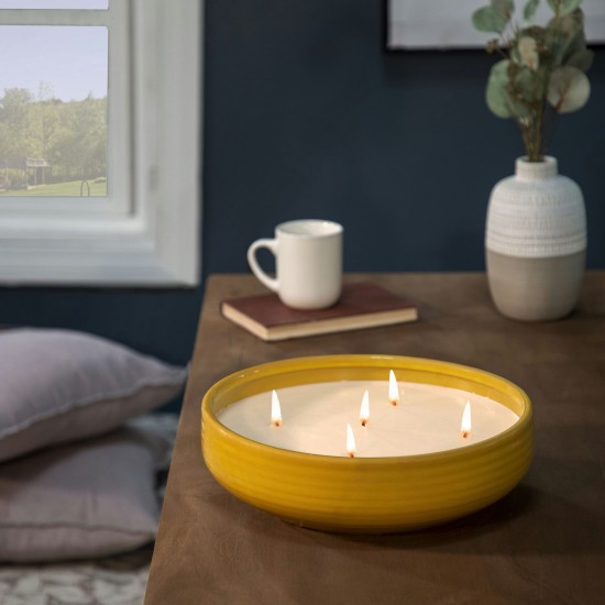 13" Bowl Citronella Candle By Liv & Skye 60oz, Yellow