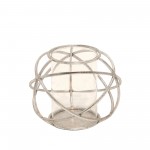 S/2 6" Orb Candle Holder , Silver