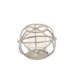 S/2 6" Orb Candle Holder , Silver