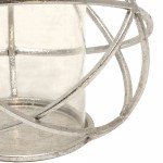 S/2 6" Orb Candle Holder , Silver